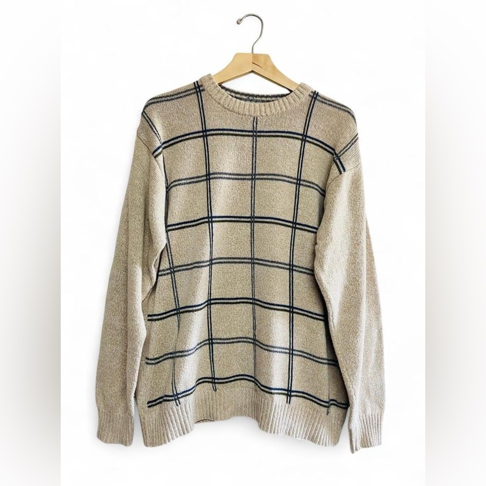 Haggar neutral & checked sweater